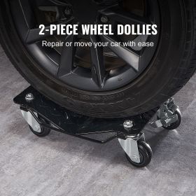 Wheel Dolly, 3000 lbs/1360 kg Car Dollies, Wheel Dolly Car Tire Stake Set of 2 Piece, Heavy-duty Car Tire Dolly Moving Cars, Trucks, Trailers