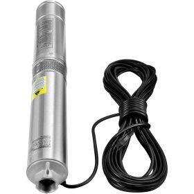 Deep Well Submersible Pump, 2HP/1500W 230V/60Hz, 37GPM Flow 427 ft Head, with 33 ft Electric Cord, 4 inch Stainless Steel Water Pumps for Industr
