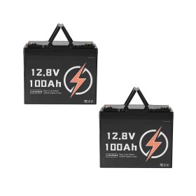 2 Pack 12V 100Ah LiFePO4 Battery, Up to 15000 Cycles, Deep Cycle Lithium Iron Phosphate Battery with Built-in BMS, Low Temp Protection