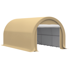 16' x 10' Carport, Heavy Duty Portable Garage / Storage Tent with Large Zippered Door, Anti-UV PE Canopy Cover for Car, Truck, Boat (Color: default)