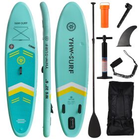 10'6" Inflatable Stand Up Paddle Board with Free Premium SUP Accessories & Backpack (Color: Green)