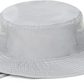 Oversize UV Fishing Sun Hat for Big Heads  Quick Dry Boonie Hats,Large Cooling Safari Hats with Strap (Color: Light Gray-a   XX-Large-3X-Large)