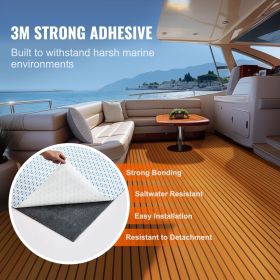 Boat Flooring, EVA Foam Boat Decking 94.5" x 35.4", Non-Slip Self-Adhesive Flooring, 23.2 sq.ft Marine Carpet for Boats, Yacht, Pontoon, Kayak De (Color: Brown + Black, size: 94.5" x 35.4" x 0.24")